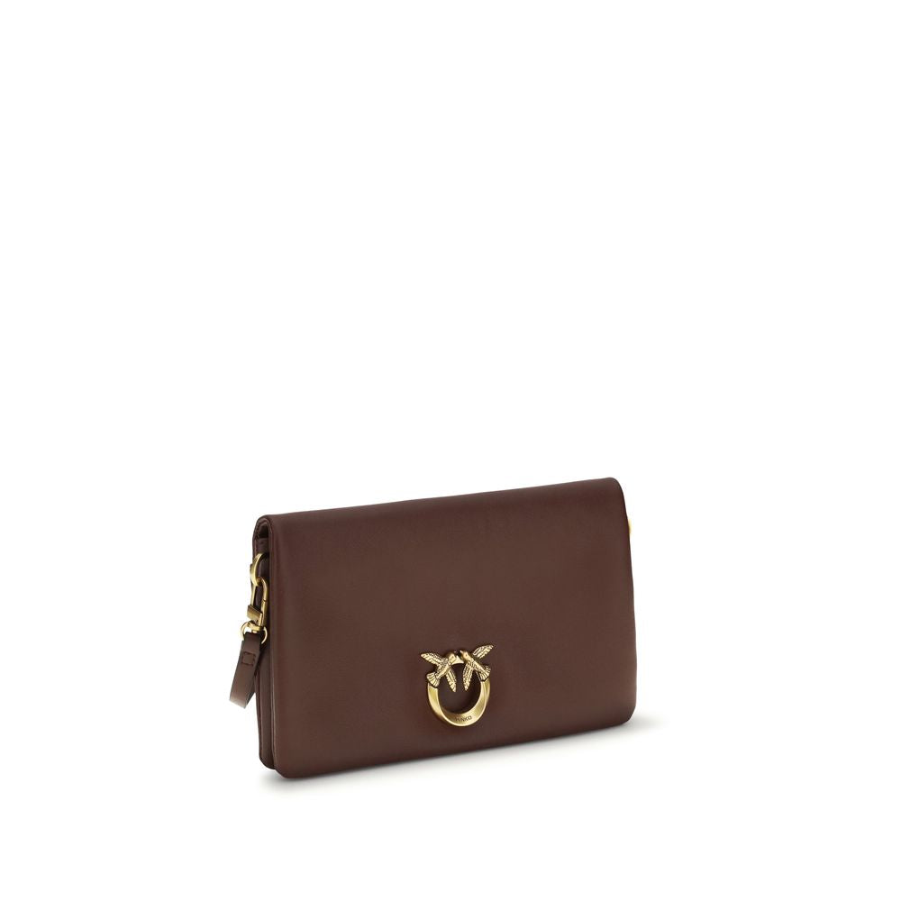 PINKO Purple Calf Leather Bos Taurus Shoulder Bag