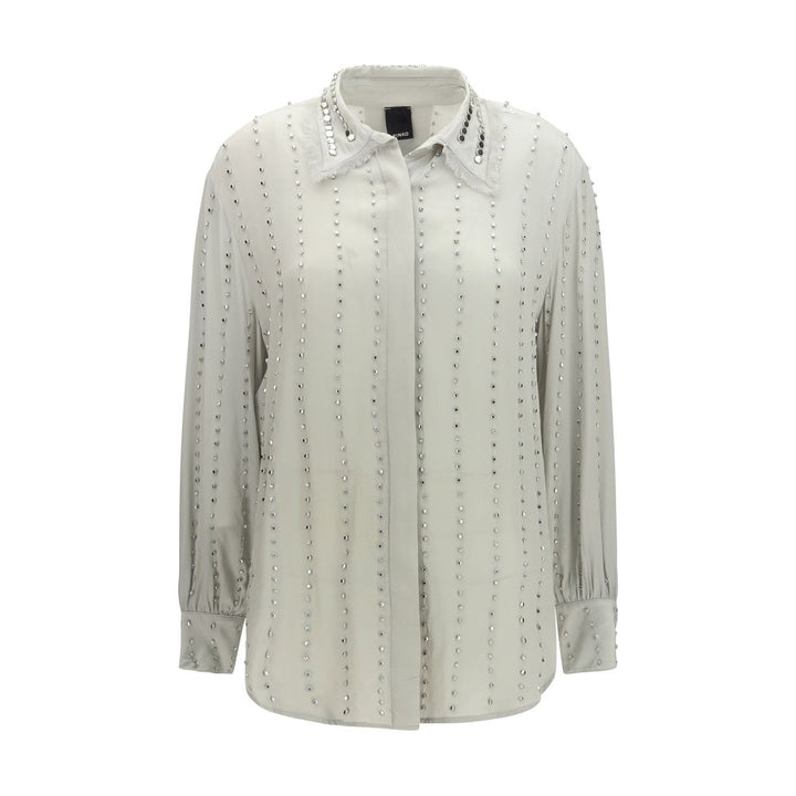 PINKO Gray Viscose Pattern Shirt