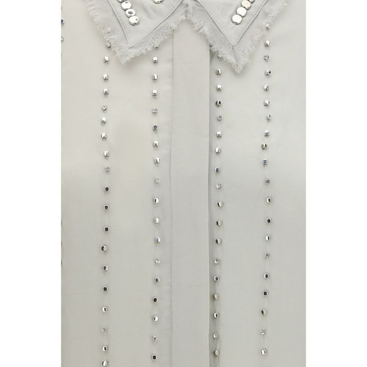 PINKO Gray Viscose Pattern Shirt