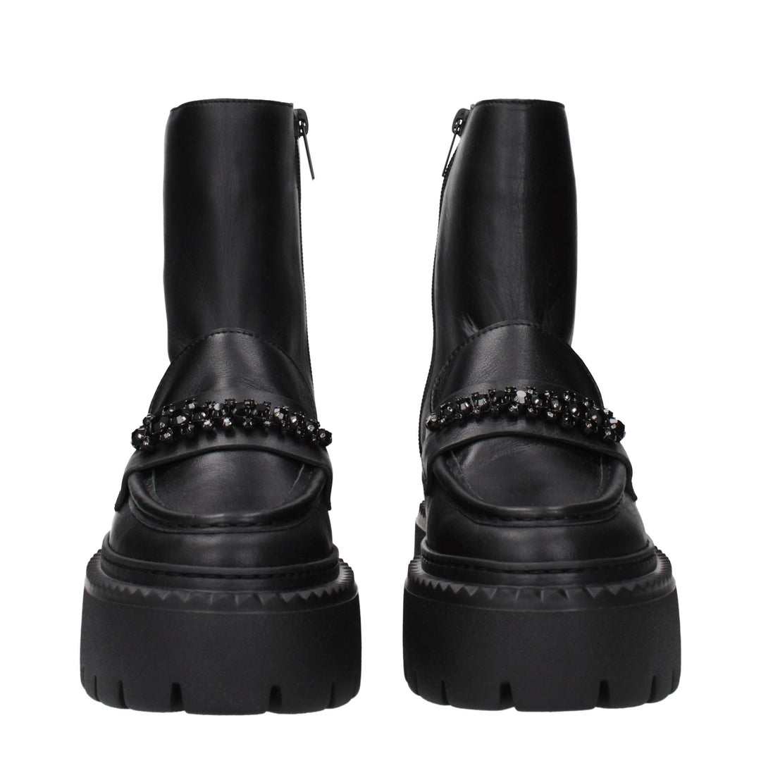 Jimmy Choo Black Leather Ankle Boots