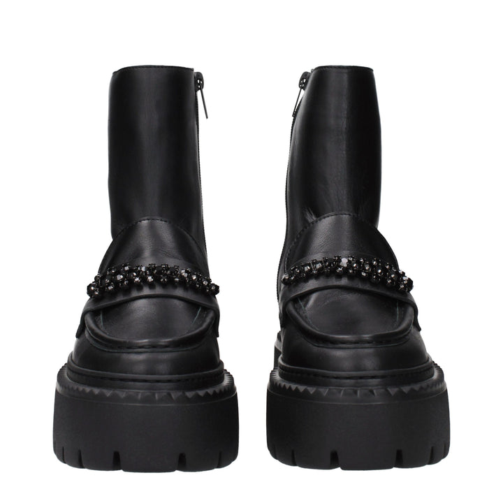 Jimmy Choo Black Leather Ankle Boots