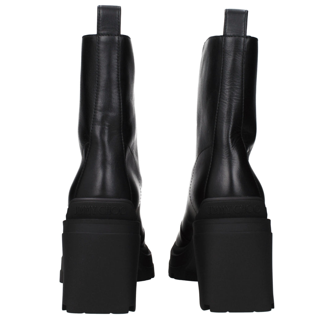Jimmy Choo Black Leather Ankle Boots
