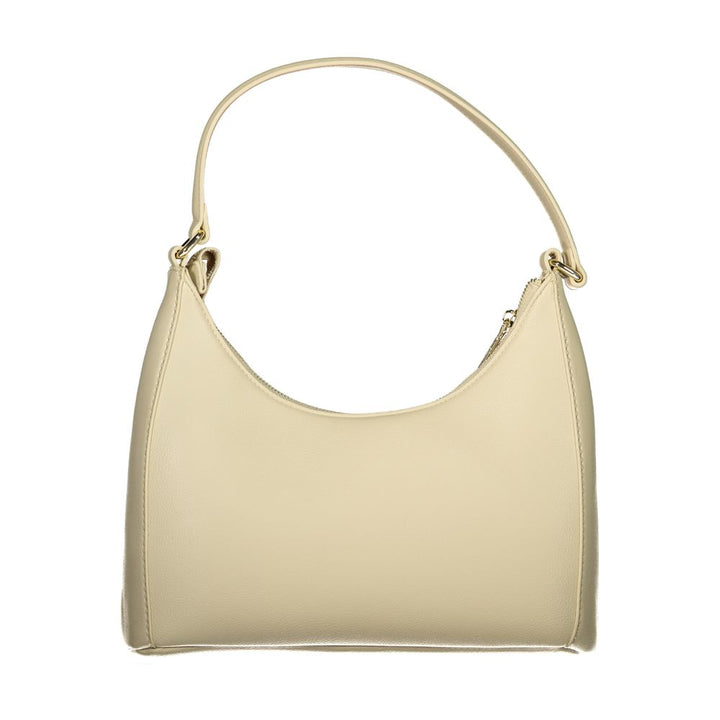 Mario Valentino Beige Polyurethane Womens Bag with Handle and Adjustable Strap