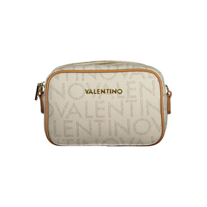 Mario Valentino Beige Polyurethane Womens Bag with Adjustable Removable Strap
