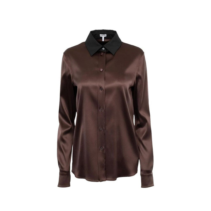 Loewe Brown Silk Dress Shirt