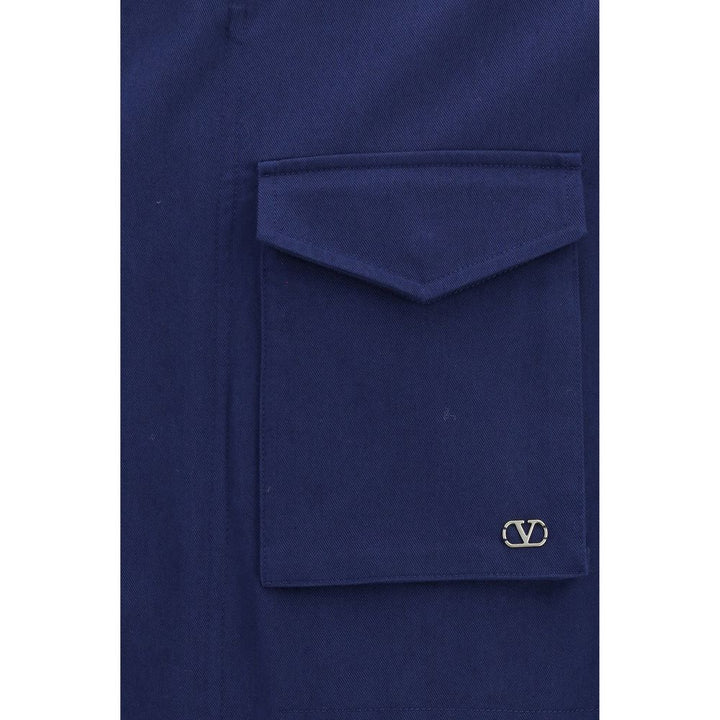 Valentino Blue Cotton Coat