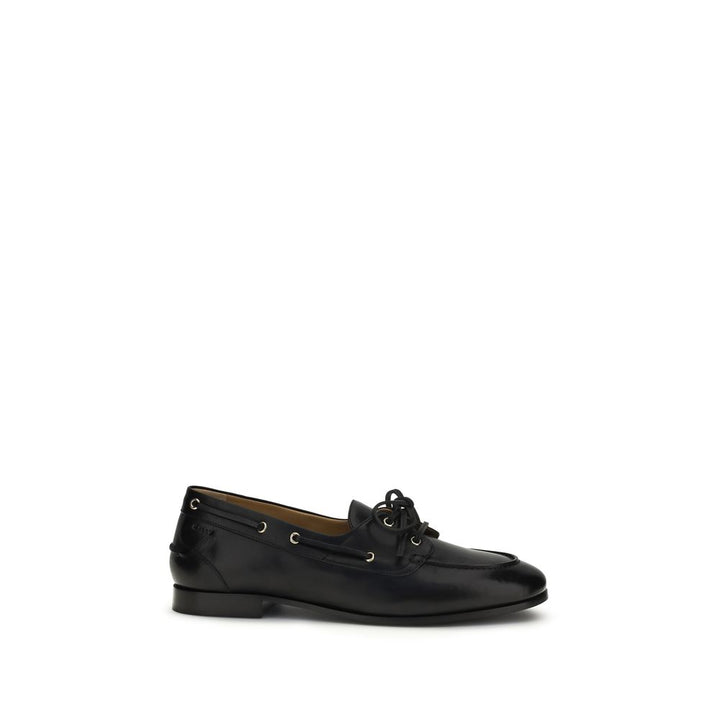 Bally Black Buffalo Leather Slip-On Loafers