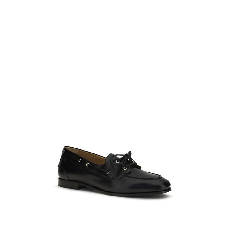 Bally Black Buffalo Leather Slip-On Loafers