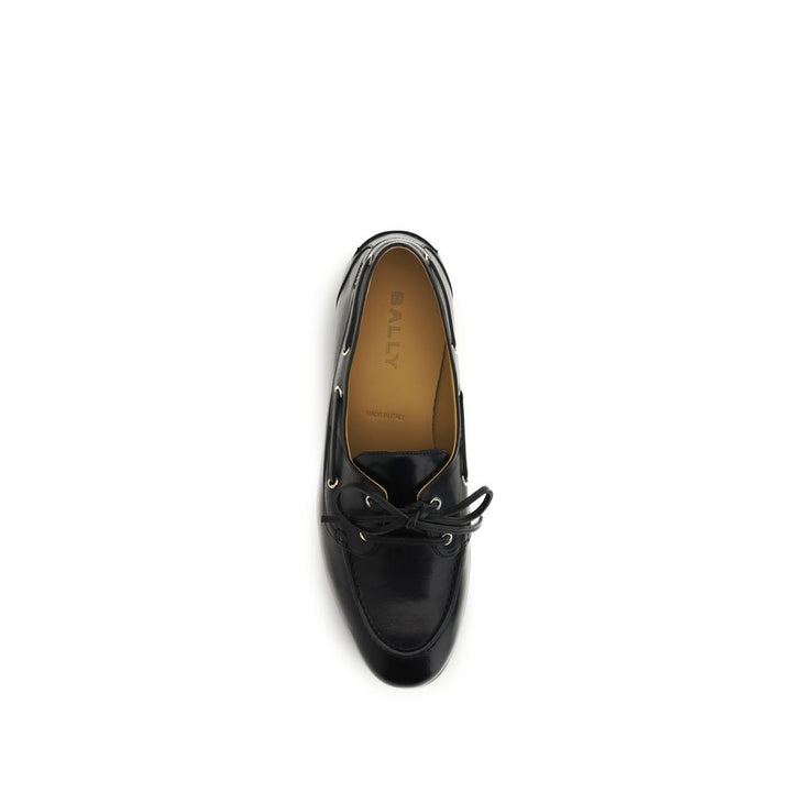 Bally Black Buffalo Leather Slip-On Loafers
