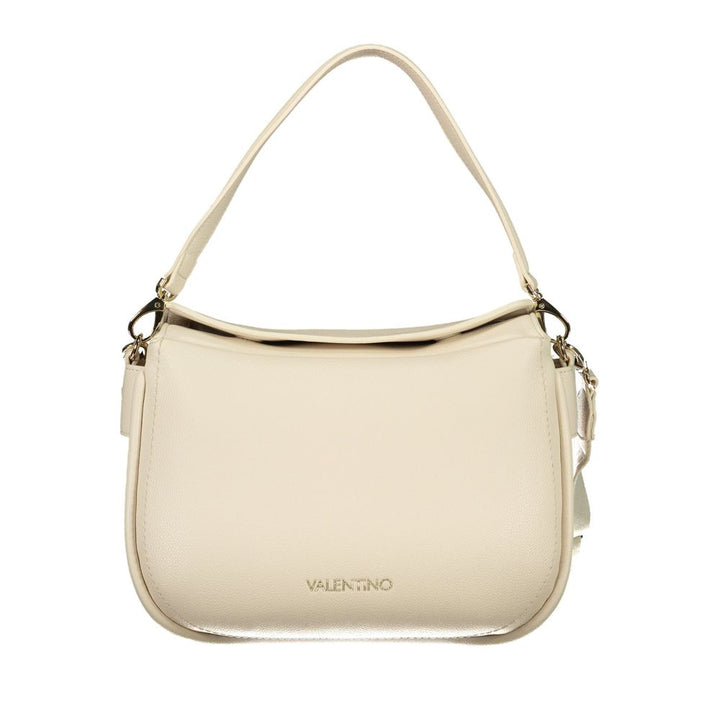 Mario Valentino Beige Polyurethane Women's Bag with Removable Shoulder Strap