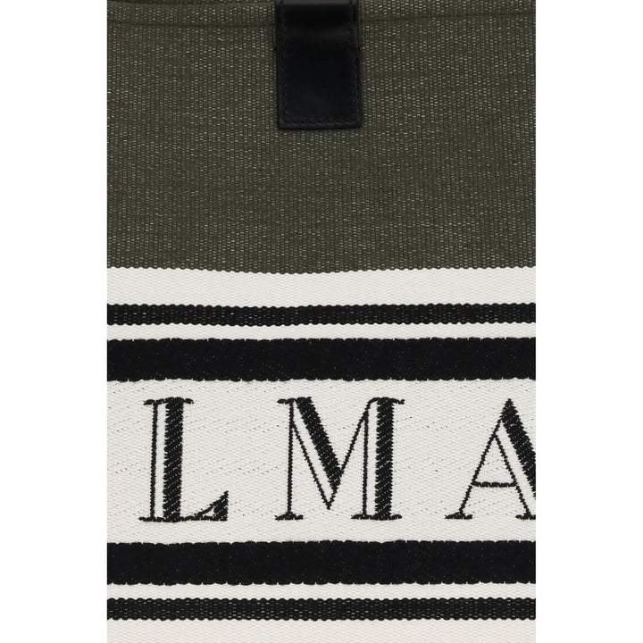 Balmain Black Cotton Shoulder Bag