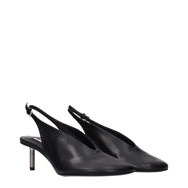 Jil Sander Black Leather High Heel Pumps
