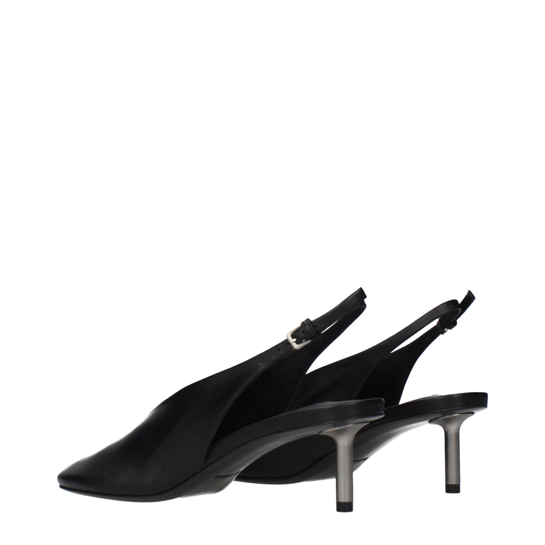 Jil Sander Black Leather High Heel Pumps
