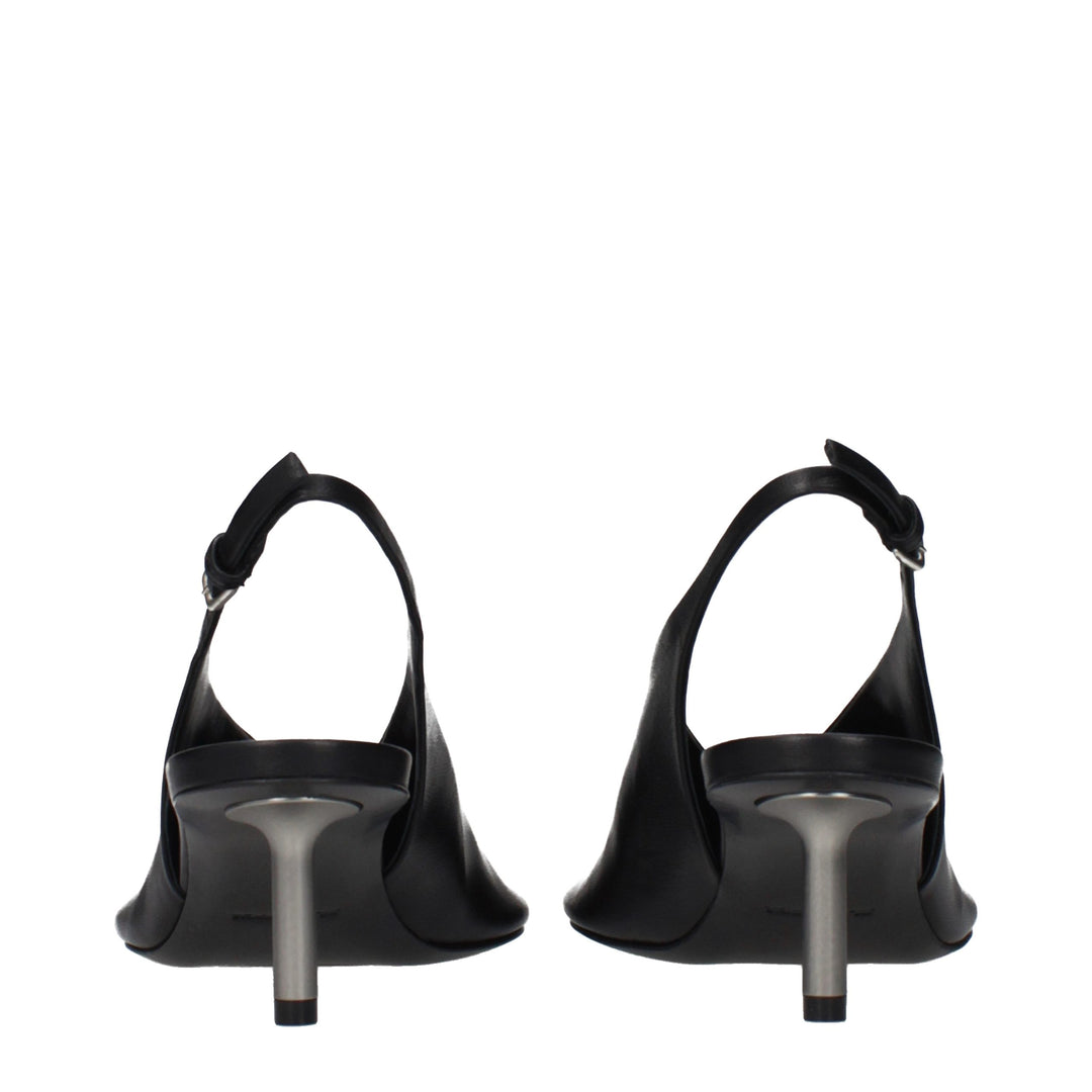 Jil Sander Black Leather High Heel Pumps