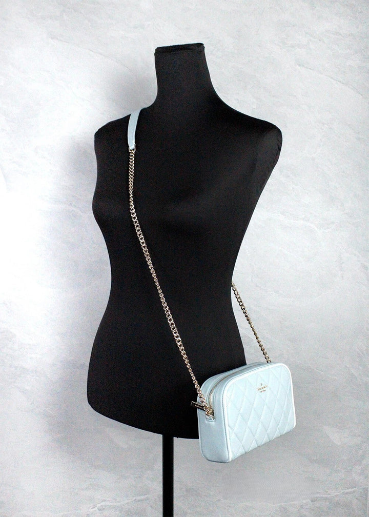 Kate Spade Carey Mini Wild Sage Quilted Smooth Leather Camera Crossbody Bag