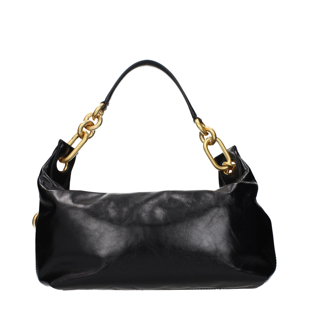Balmain Black Leather Shoulder Bag