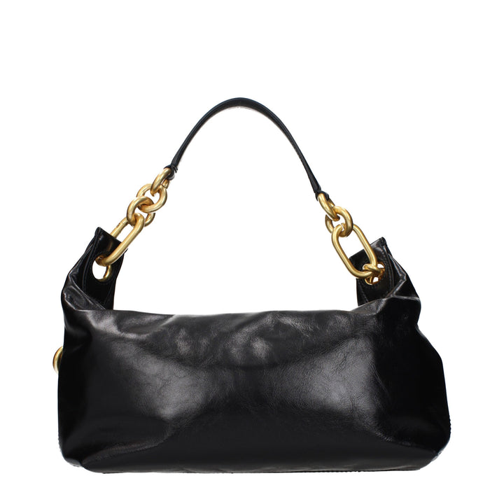 Balmain Black Leather Shoulder Bag