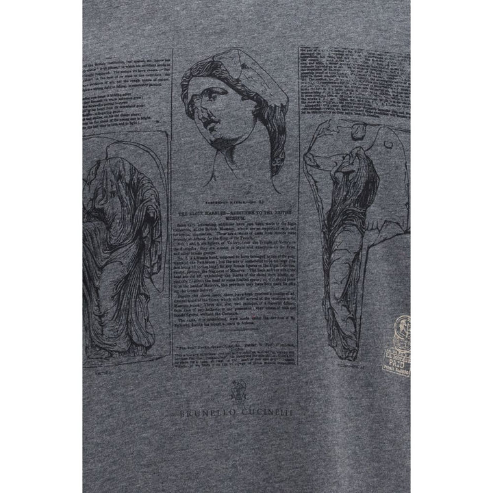 Brunello Cucinelli Gray Cotton T-Shirt