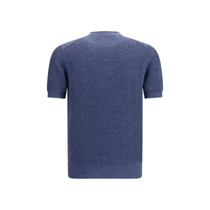 Brunello Cucinelli Blue Linen T-Shirt
