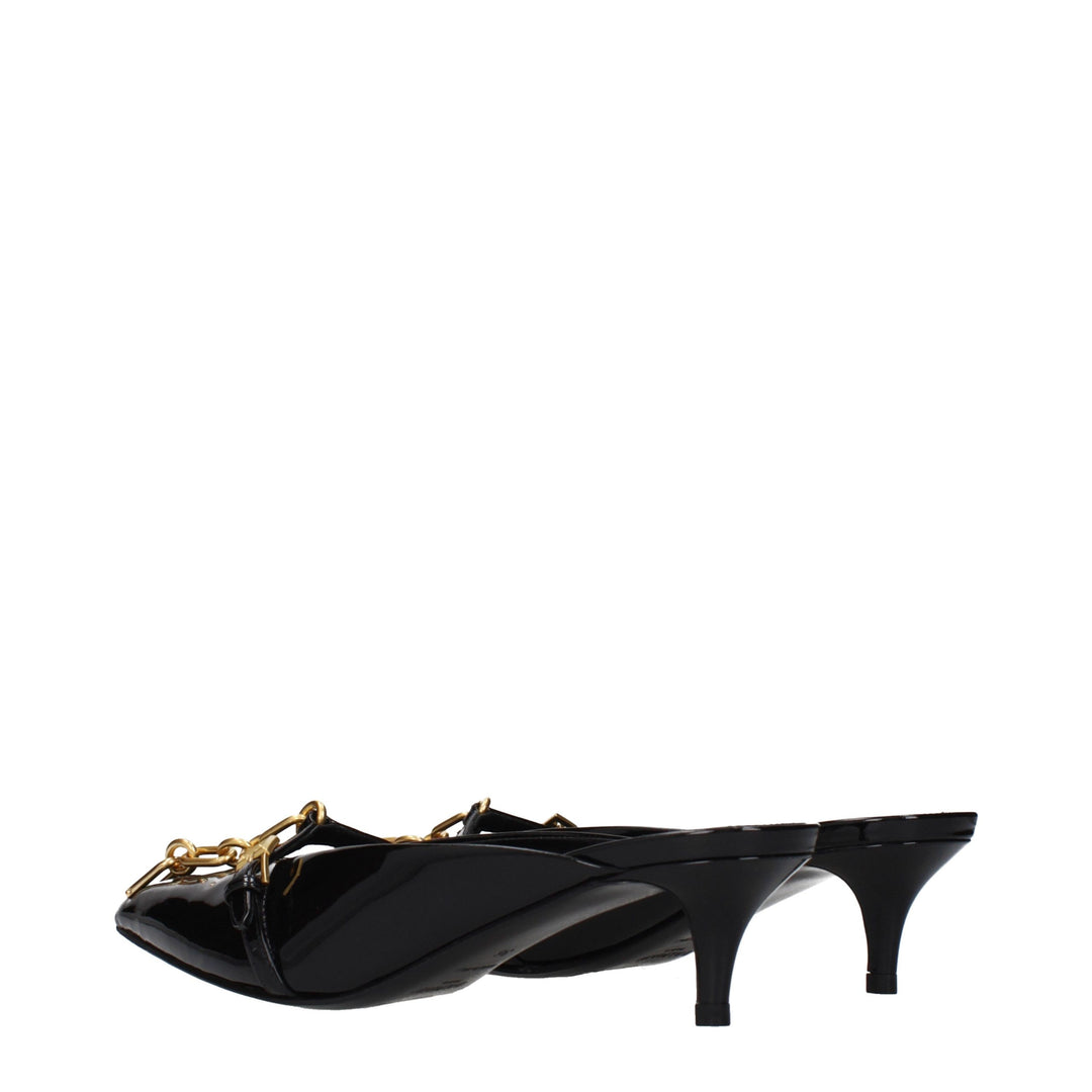 Balmain Black Leather Platform Sandals