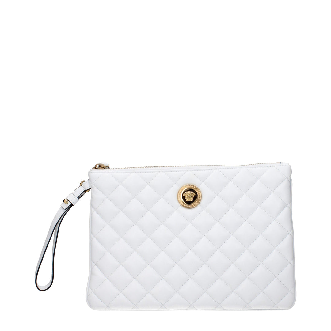 Versace White Leather Clutch Bag