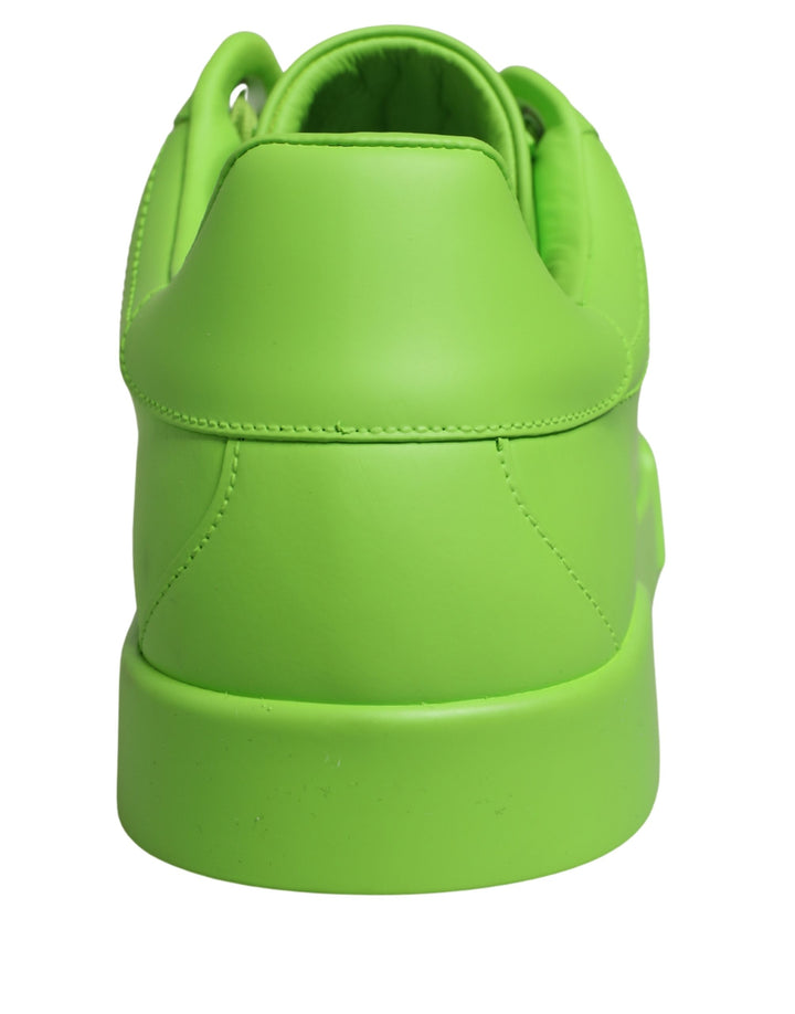 Dolce & Gabbana Green Leather Portofino Low Top Sneakers Shoes