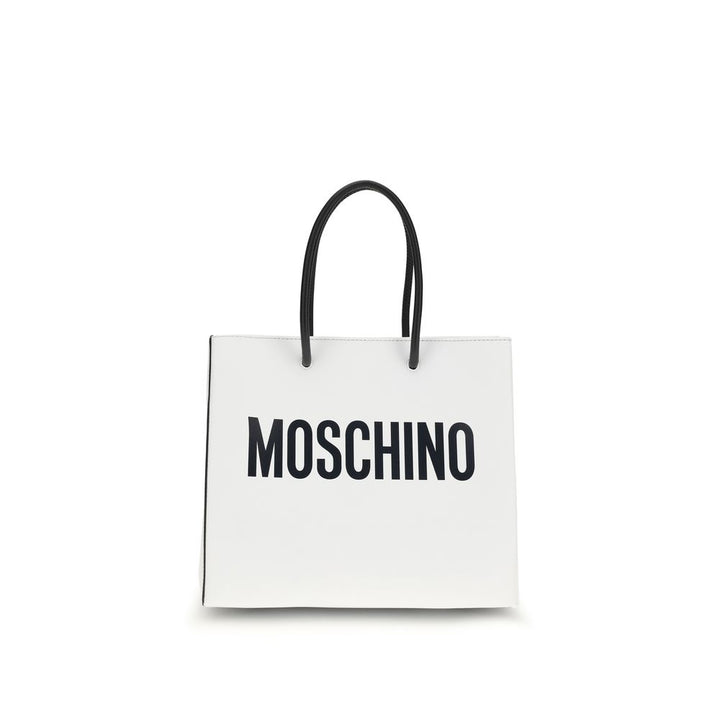Moschino White Calf Leather Bos Taurus Handbag