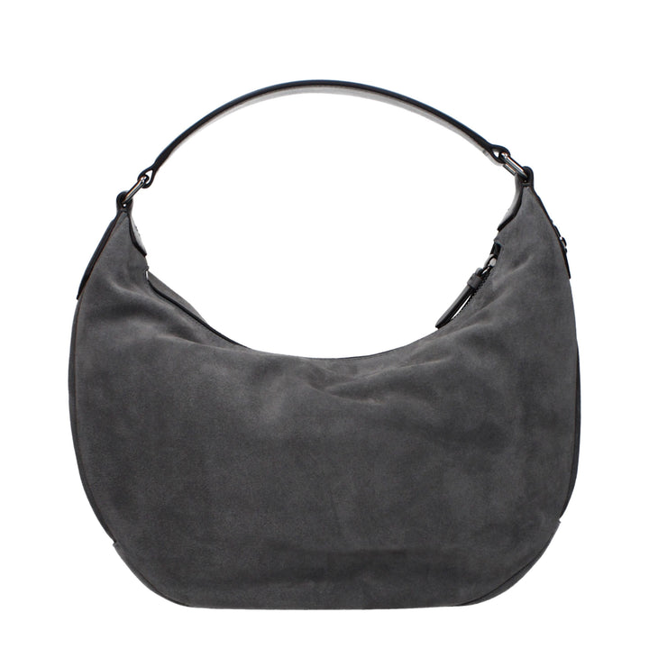 Jimmy Choo Gray Leather Shoulder Bag