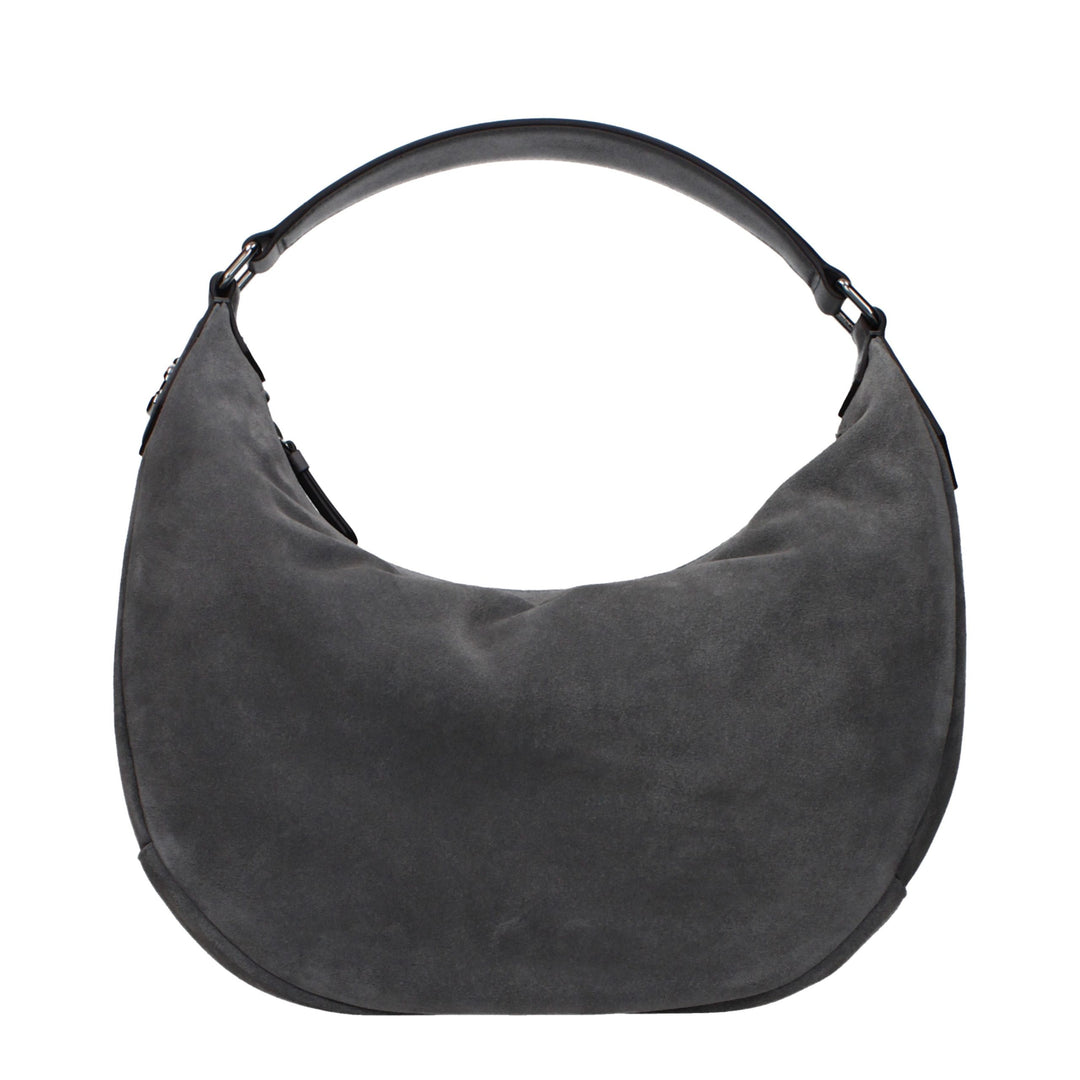 Jimmy Choo Gray Leather Shoulder Bag
