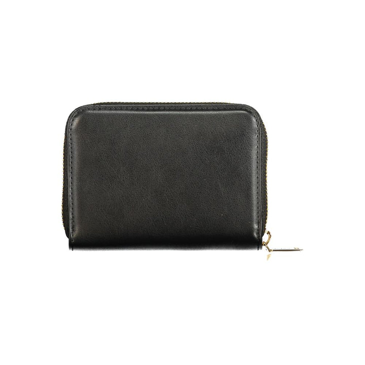 Mario Valentino Nero Poliuretano Womens Wallet with Zip Closure and Card Spaces