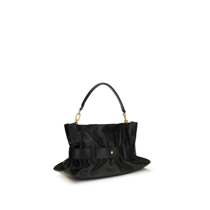 Balmain Black Calf Leather Bos Taurus Shoulder Bag