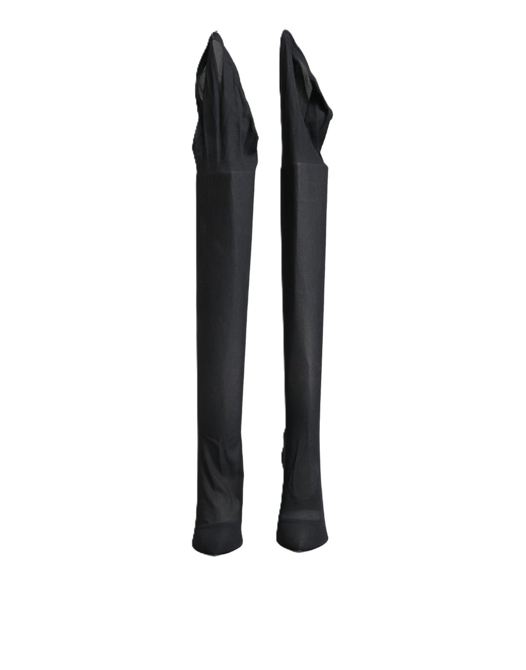 Dolce & Gabbana Black Stretch Socks Knee High Boots Shoes