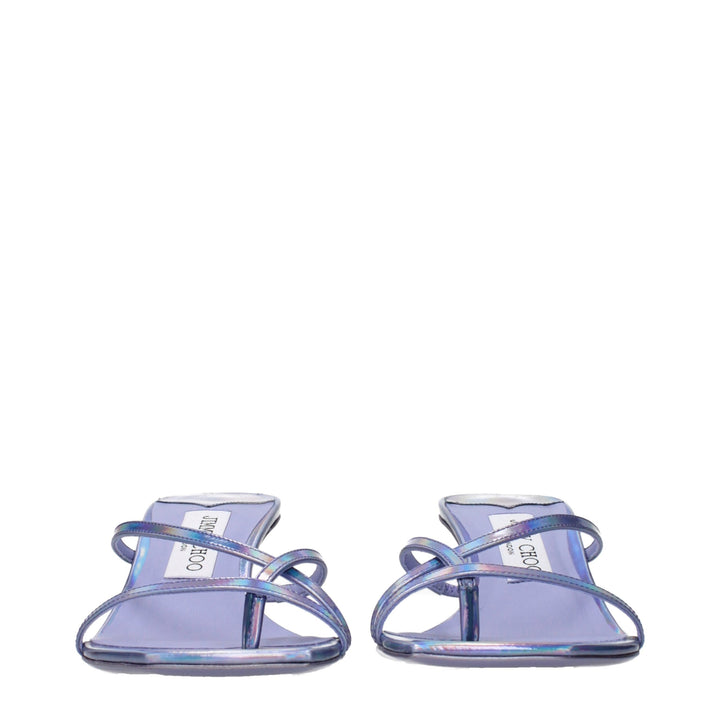 Jimmy Choo Purple Leather Flat Sandals