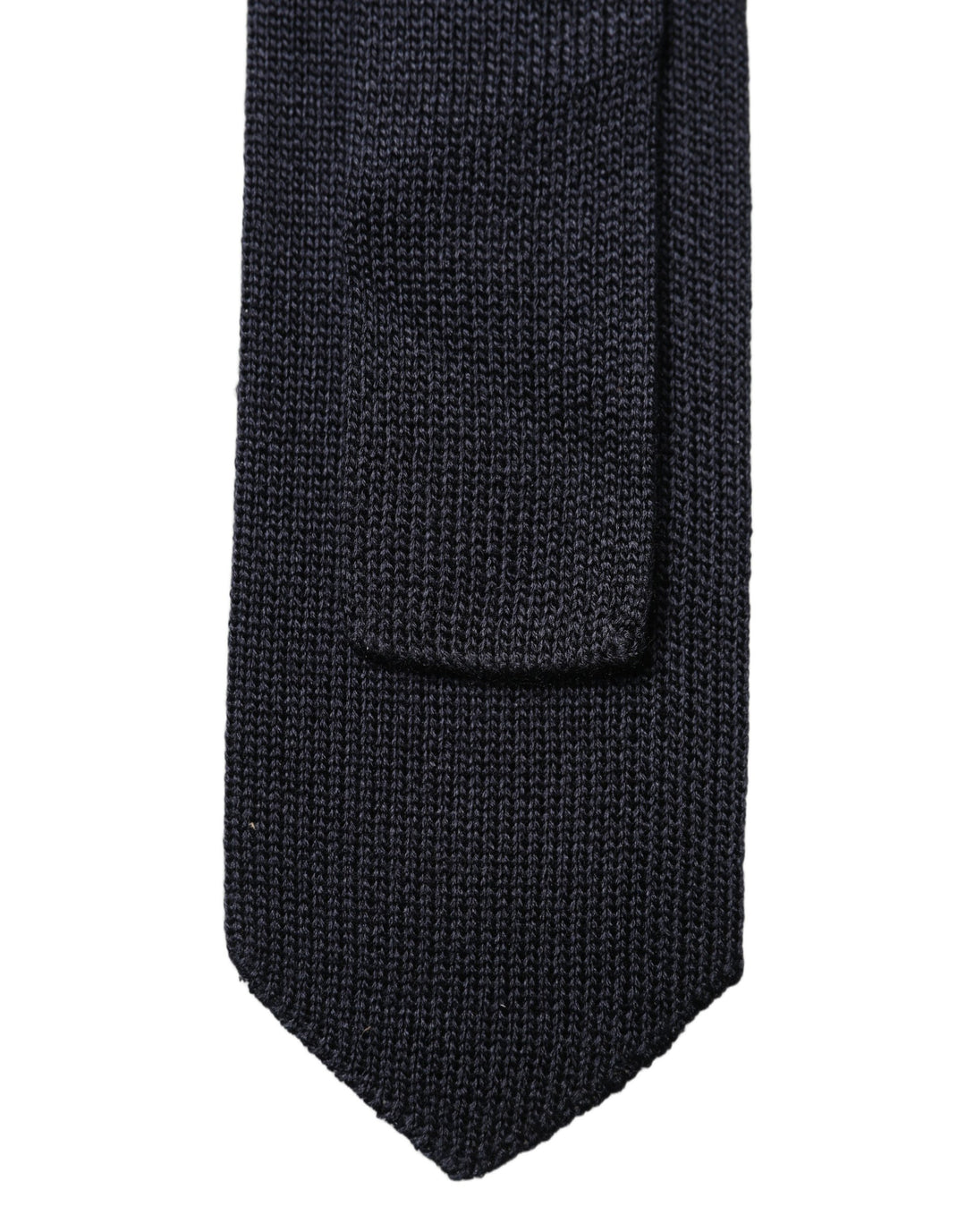 Dolce & Gabbana Dark Blue Solid 100% Silk Adjustable Men Necktie Tie