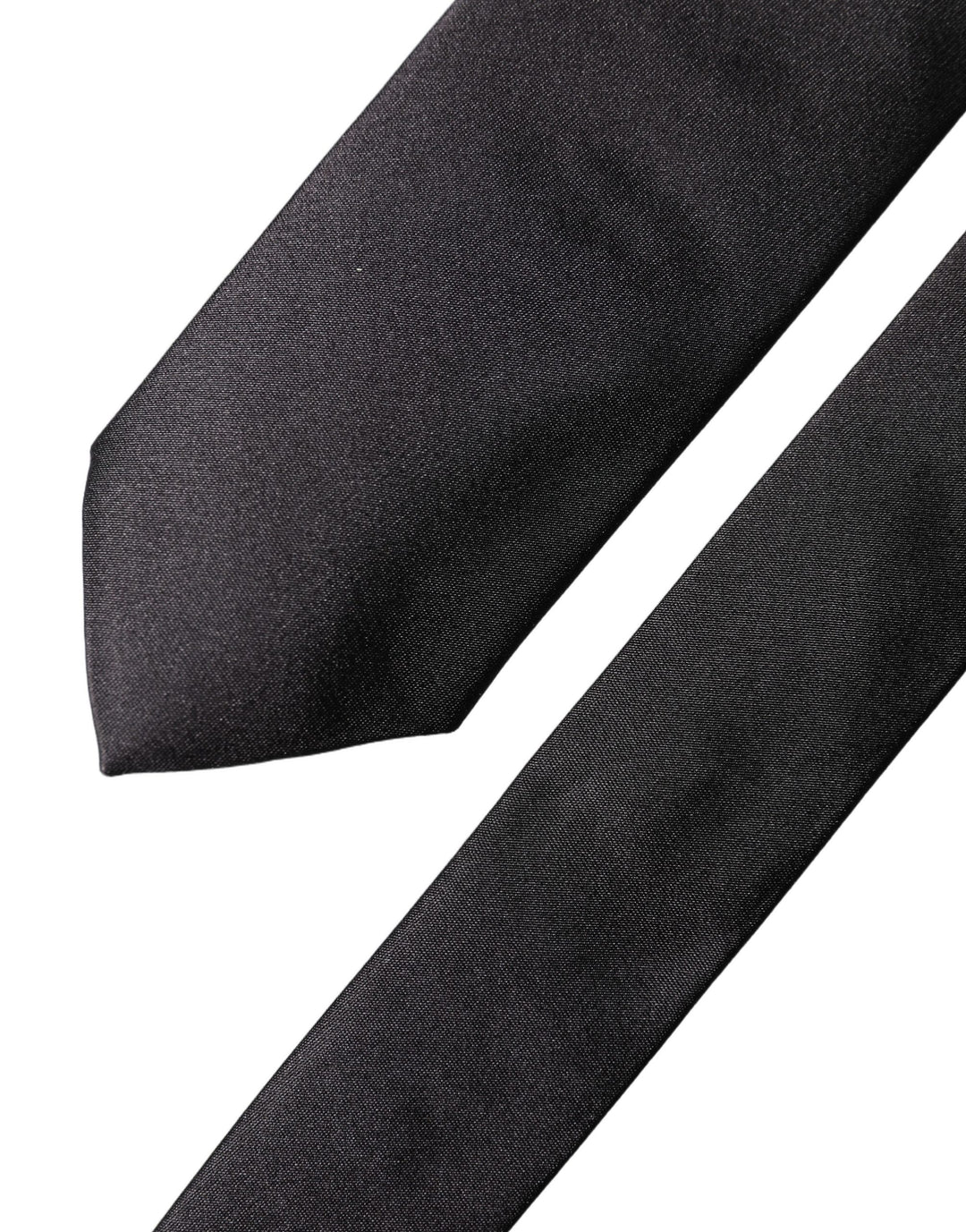 Dolce & Gabbana Black Solid 100% Silk Adjustable Men Tied Necktie Tie