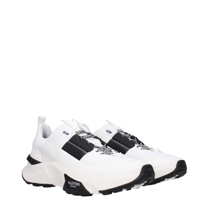 Valentino Garavani White Fabric Athletic Sneakers