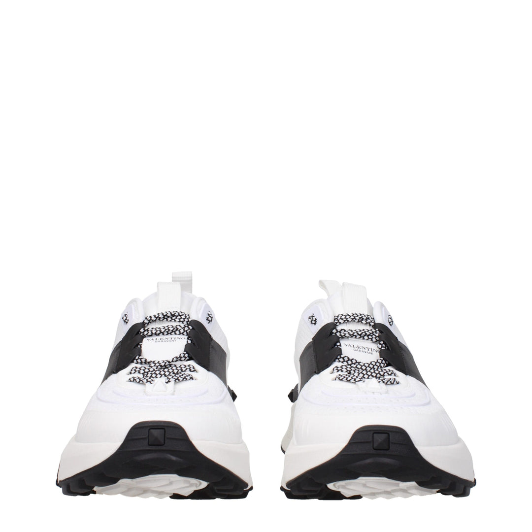 Valentino Garavani White Fabric Athletic Sneakers