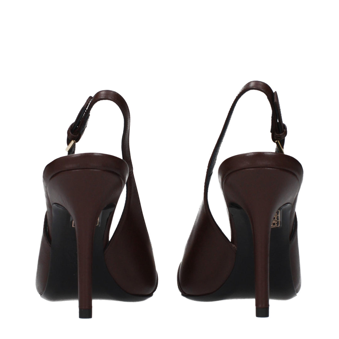 Versace Brown Leather High Heel Pumps