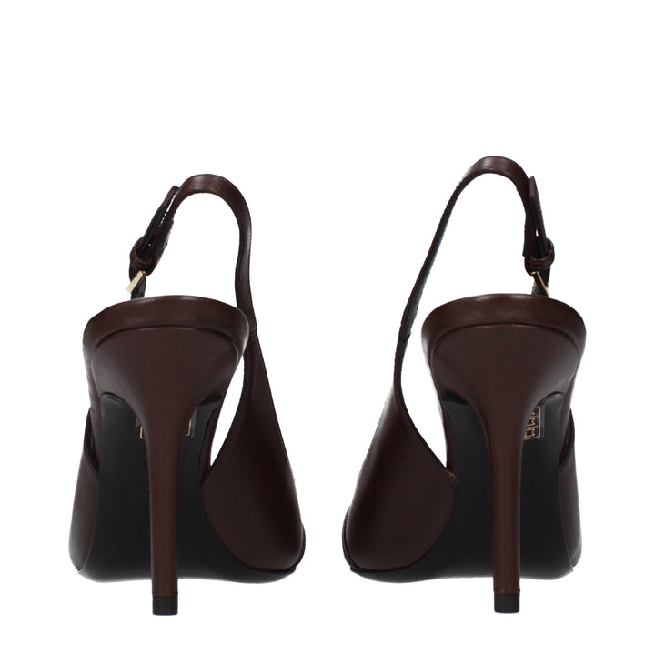Versace Brown Leather High Heel Pumps