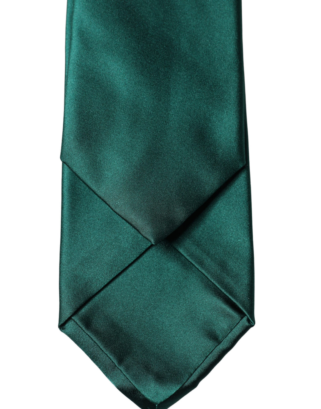 Dolce & Gabbana Dark Green Satin Silk Adjustable Women Tied Necktie Tie