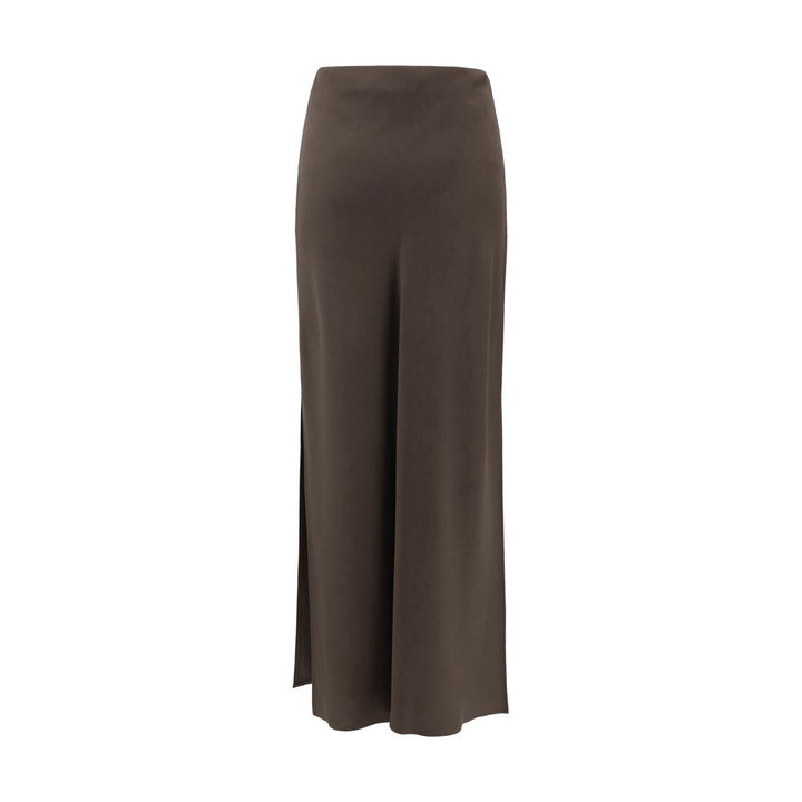 Brunello Cucinelli Brown Acetate Midi Skirt