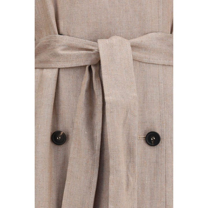 Brunello Cucinelli Multicolor Linen Trench Coat