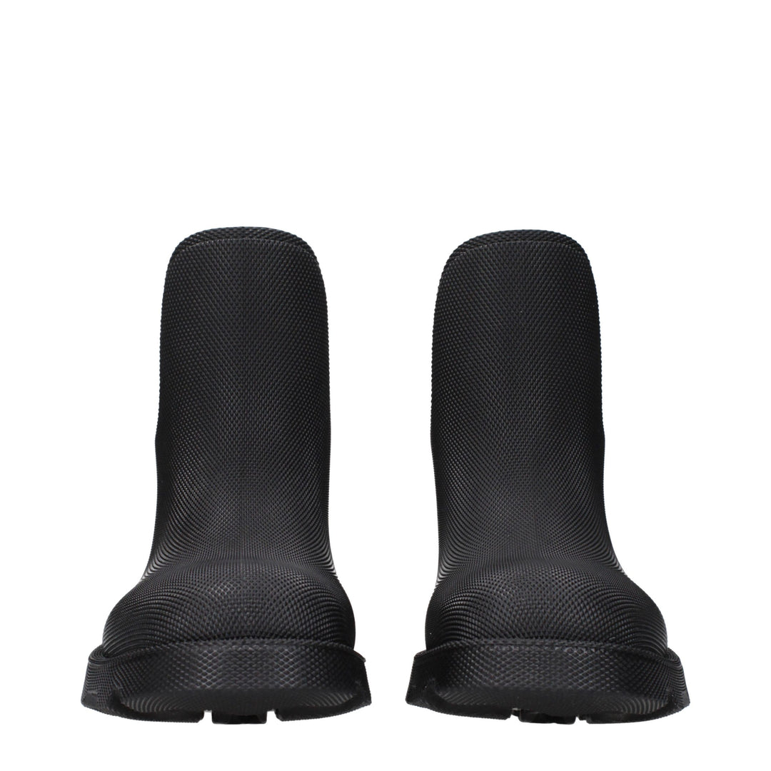 Burberry Black Cotton Ankle Boots