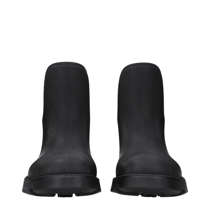 Burberry Black Cotton Ankle Boots