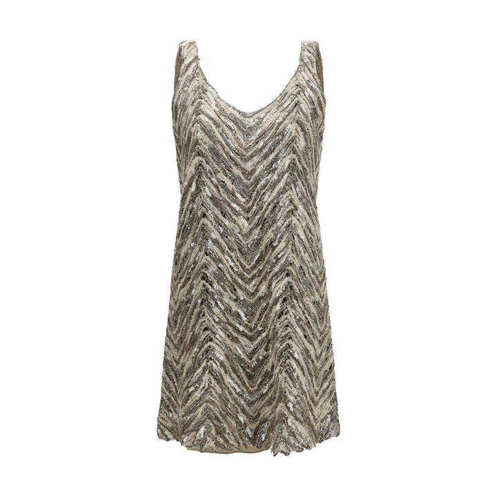 Brunello Cucinelli Beige Paper Cocktail Dress