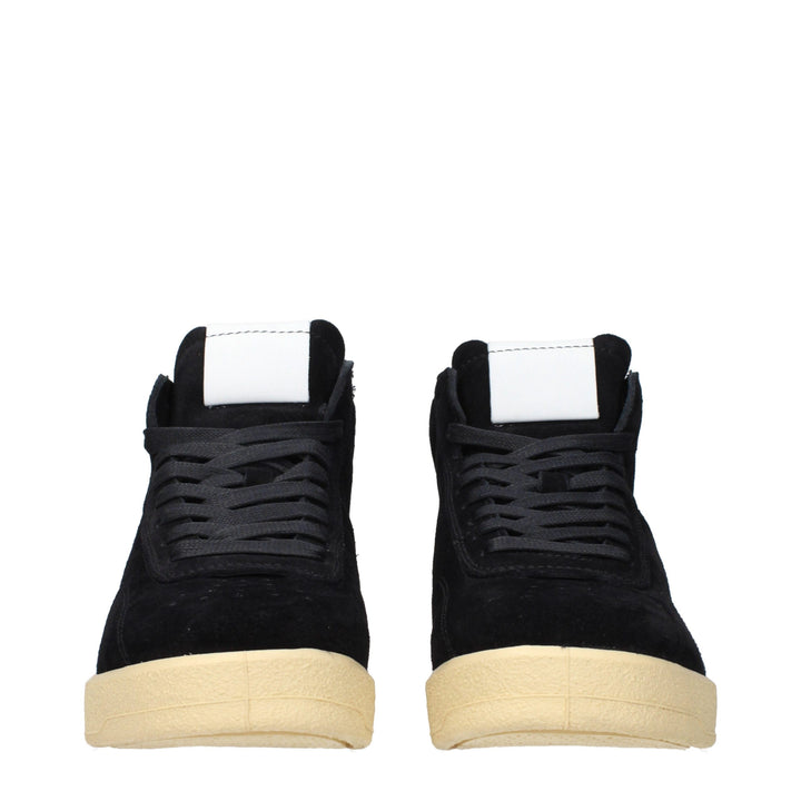 Jil Sander Black Leather High Top Sneakers