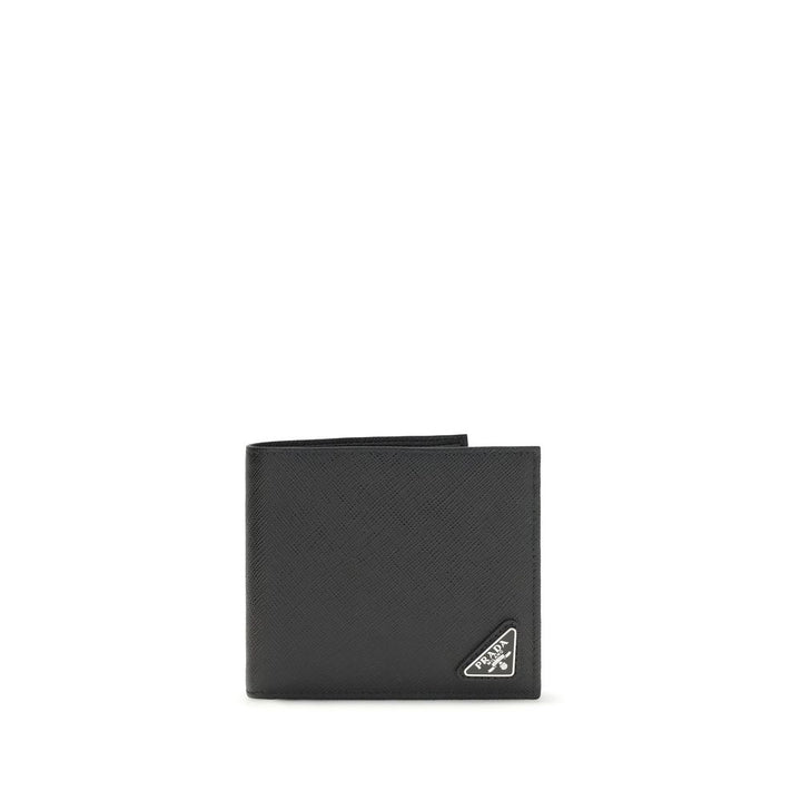 Prada Black Calf Leather Bos Taurus Wallet