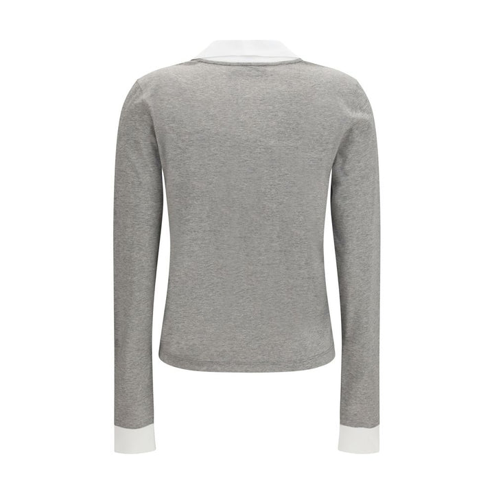 Miu Miu Gray Cotton Long Sleeve T-Shirt