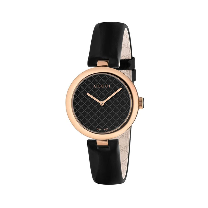 Gucci Black Leather Dress Watch