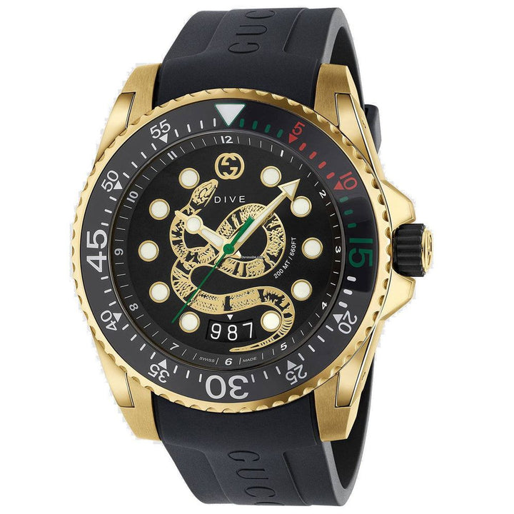 Gucci Black Rubber Sport Watch